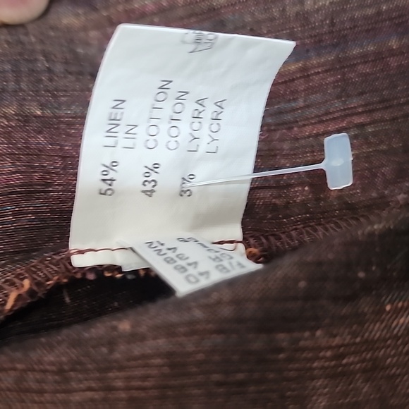 MY WAY Women's Brown, Linen/Cotton Pants Suit.  Size US 8. UK 12 - Picture 9 of 16